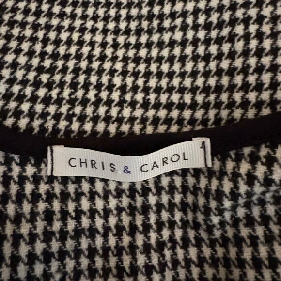 Chris & Carol Houndstooth Sleeveless Cardigan Womens Size Small Open Front Vest - Picture 6 of 8